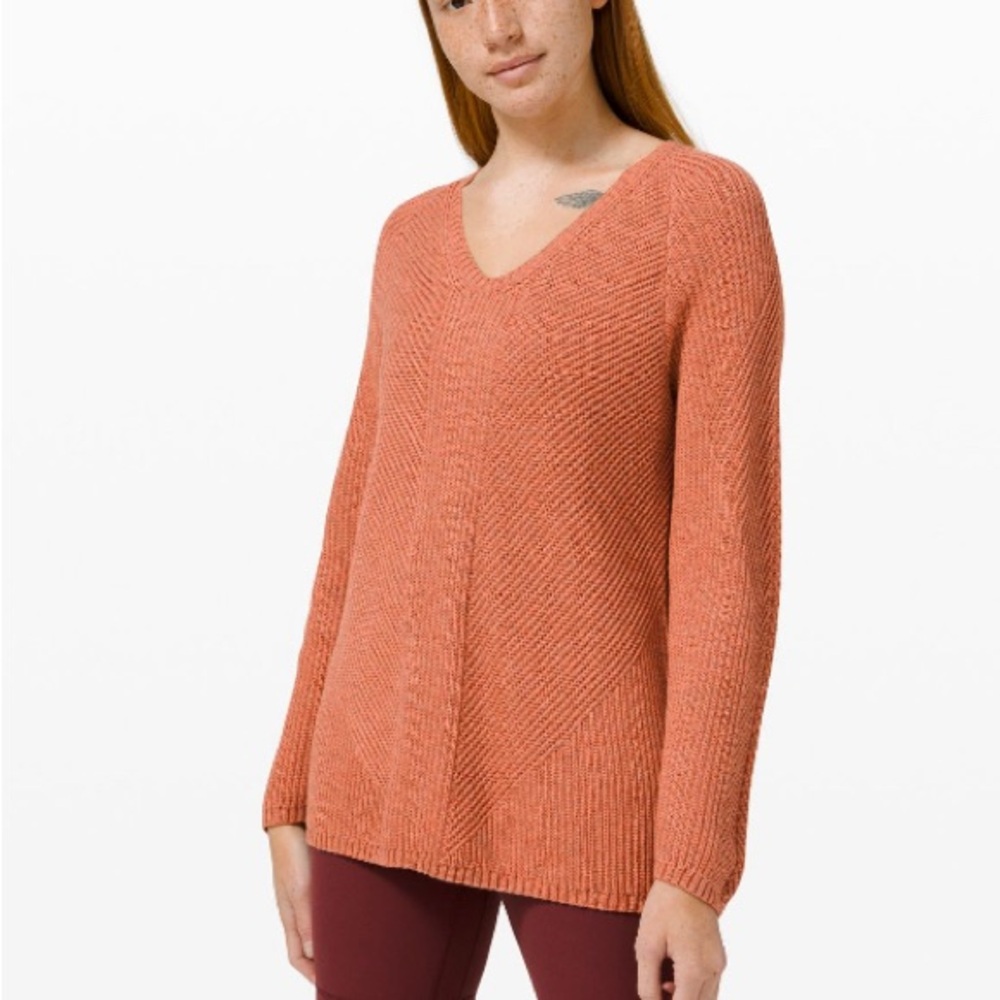 lululemon athletica V-Neck Sweater - rustic brown